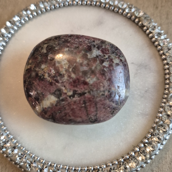 None Other - Natural Llanite Jasper Que Serra Palm Stone #5 New